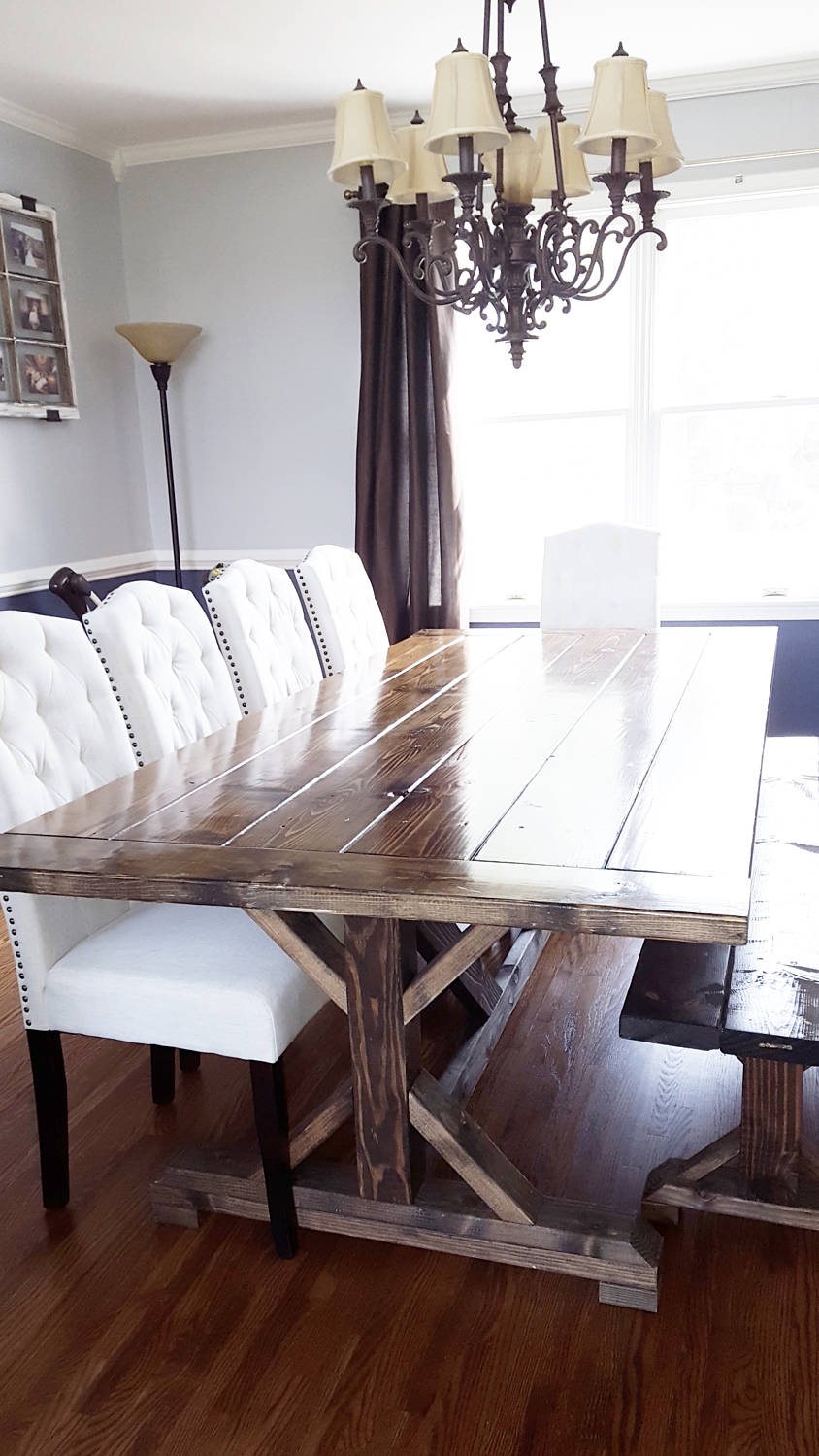 Farmhouse Table, Farm Table, Rustic Farm Table, Table with Bread Ends, Long Farmhouse Table, Dining Room Table, Wide Rustic Table