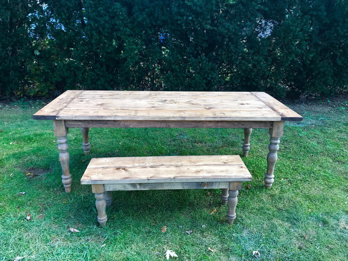 Rustic Farm Table, Chunky Leg Farm Table, Turned Legs Farm Table, Spindle Farm Table, Farmhouse Table, Custom Table, Rustic Kitchen Table