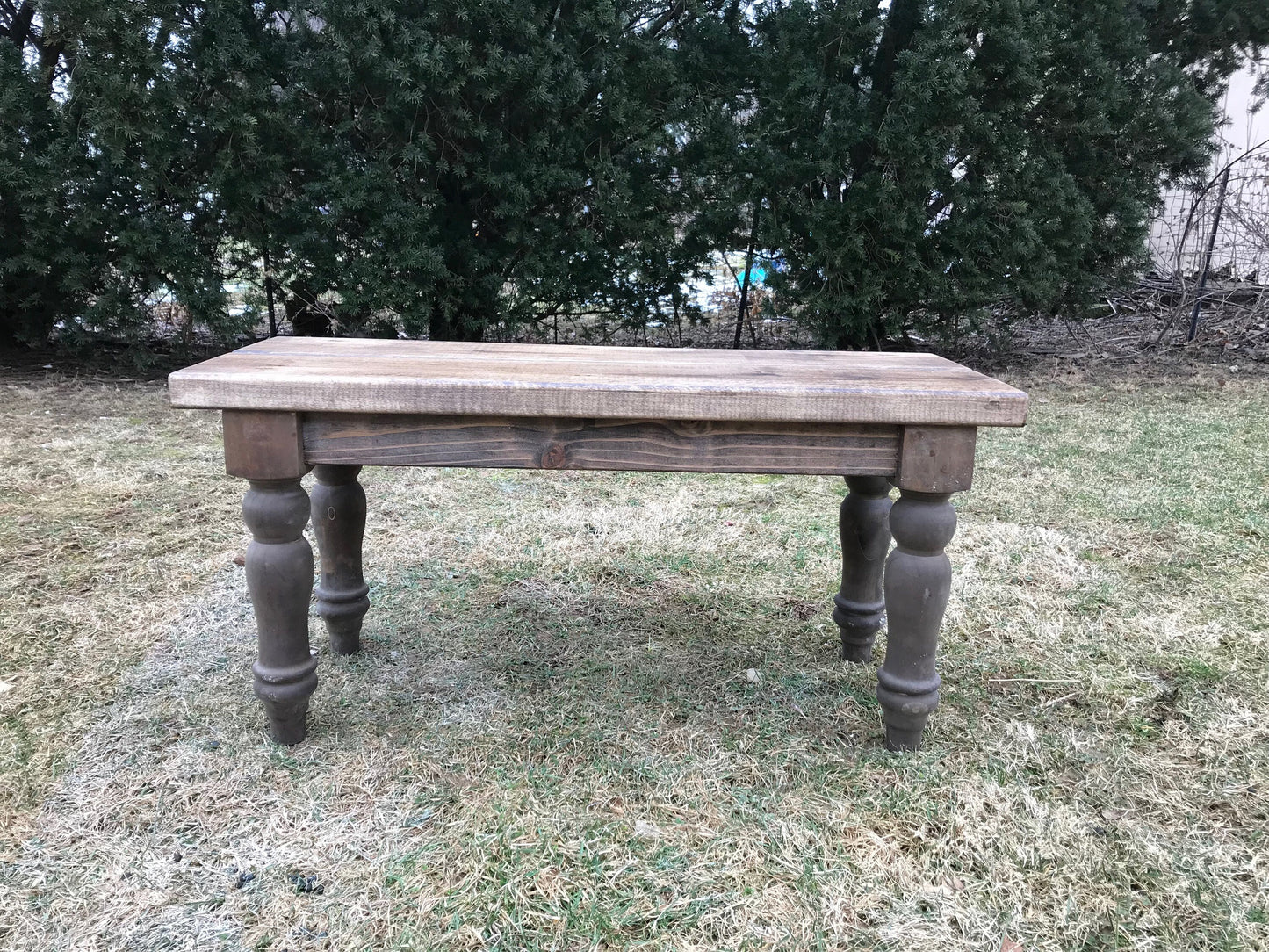 Custom Farmhouse Bench, Rustic Bench, Farm Table Bench, Turned Legged Bench, Modern Wooden Bench, Dining Table Bench, Kitchen Table Bench