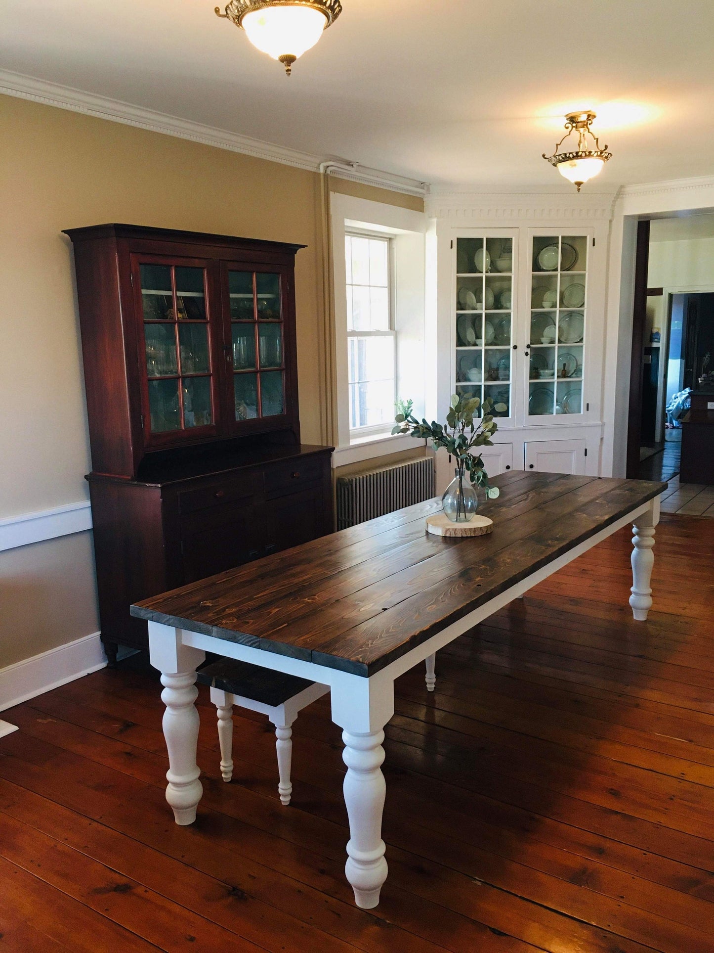 Large Farmhouse Table, Rustic Farm Table, Farmhouse Dining Table, Farm Kitchen Table, Custom Farmhouse Table, Spindle Leg Table - All Sizes!