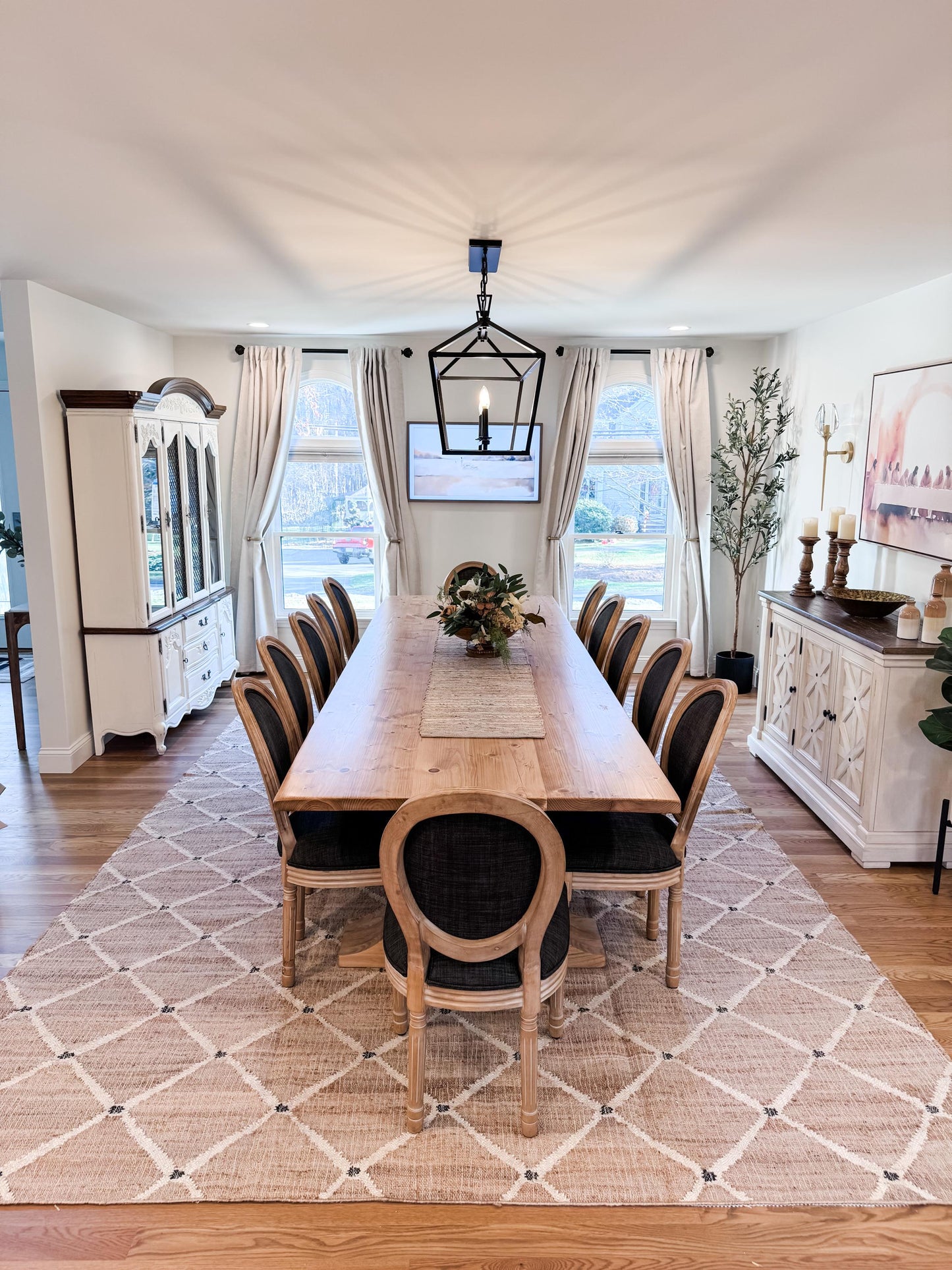 Pedestal Dining Table, Custom Dining Table, Natural Wood Table, Trestle Table, Farmhouse Table, Modern Table - 10-Foot, 12-Foot - All Sizes!