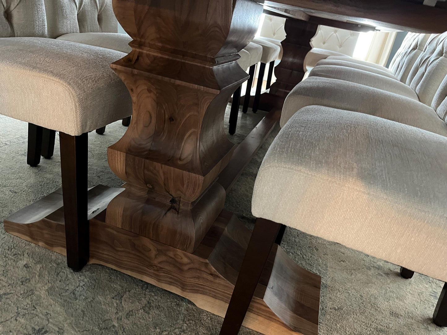 Large Walnut Dining Table, Custom Black Walnut Table, Walnut Pedestal Table, Black Walnut Trestle Table, 10-Foot, 12-Foot - All Sizes!