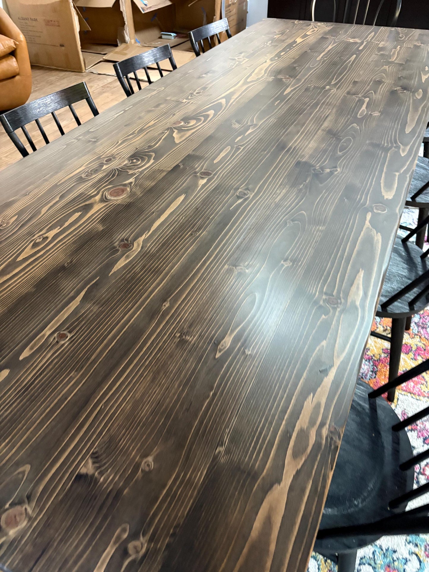 Large Dining Table, Long Dining Table, Large Custom Table, Custom Dining Table, Turned Leg Table, Modern Farmhouse Table - 10-Foot, 12-Foot
