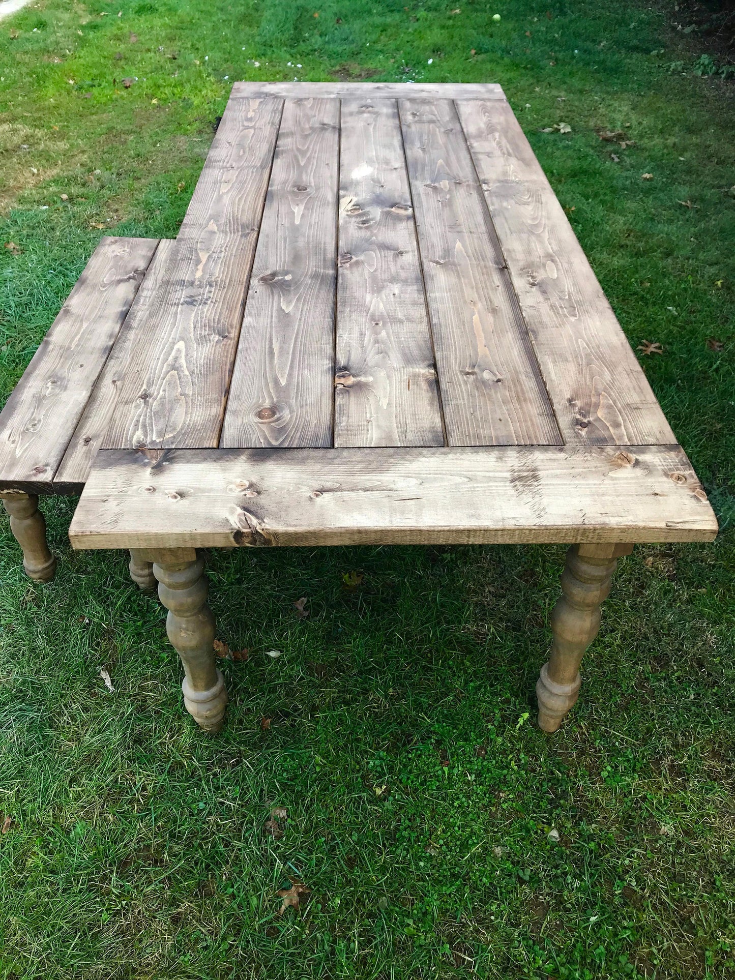 Rustic Farm Table, Chunky Leg Farm Table, Turned Legs Farm Table, Spindle Farm Table, Farmhouse Table, Custom Table, Rustic Kitchen Table