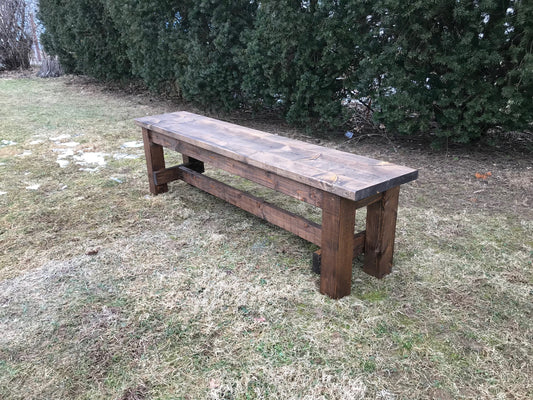 Farmhouse Style Bench, Farm Table Bench, Rustic Bench, Wooden Bench, Kitchen Bench, Custom Bench - All Sizes and Stains