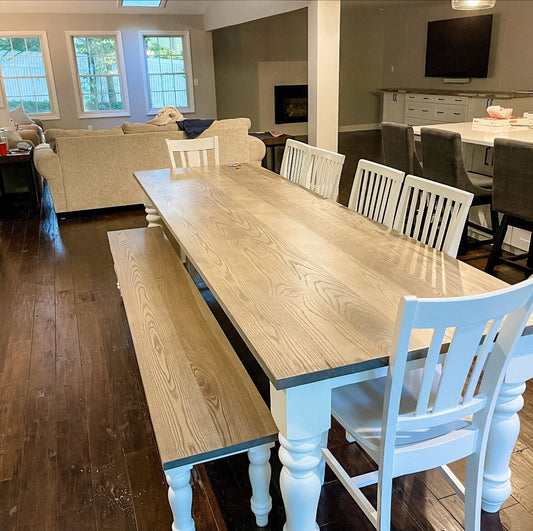 Ash Hardwood Table, Natural Farm Table, Hardwood Table, Ash Farm Table, Custom Farmhouse Table, Hardwood Table - All Sizes + Stains