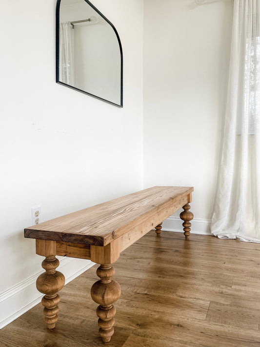 Modern Farmhouse Bench, Farmhouse Bench, Chunky Modern Bench, Dining Room Bench, Natural Wood Bench, Rustic Wood Bench, Custom Wood Bench
