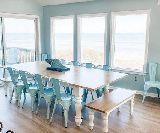 Custom Maple Turned Legs Table, Custom Maple Hardwood Table, Beach House Table, Large Dining Room Table, Coastal Kitchen Table, Custom Table