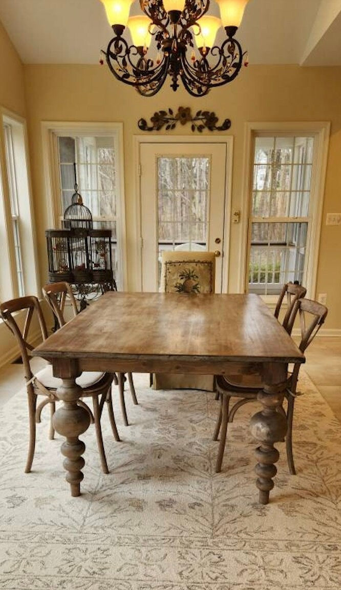 Custom Turned Leg Table, Chunky Balled Farmhouse Table, Massive Modern Table, Custom Dining Table, Bulb Leg Table, Modern Farmhouse Table