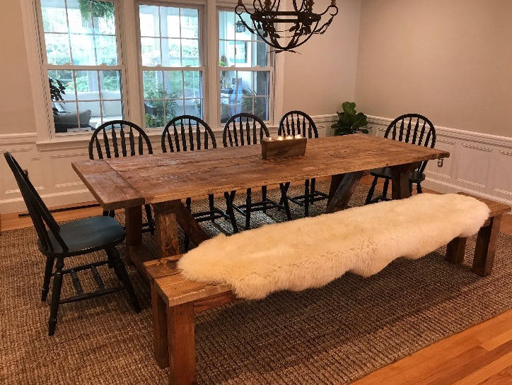 Solid Pine Farmhouse Table, Restoration Table, Natural Wood Dining Kitchen Table - All Sizes and Colors