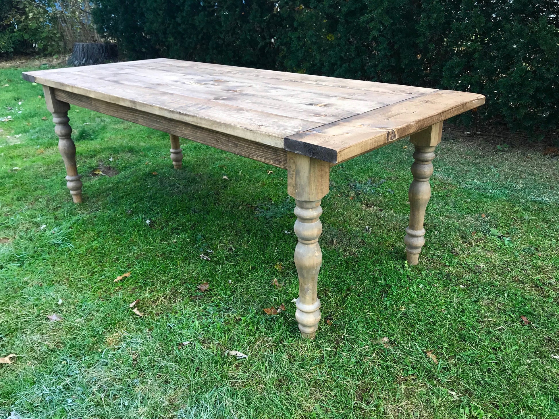 Rustic Farm Table, Chunky Leg Farm Table, Turned Legs Farm Table, Spindle Farm Table, Farmhouse Table, Custom Table, Rustic Kitchen Table