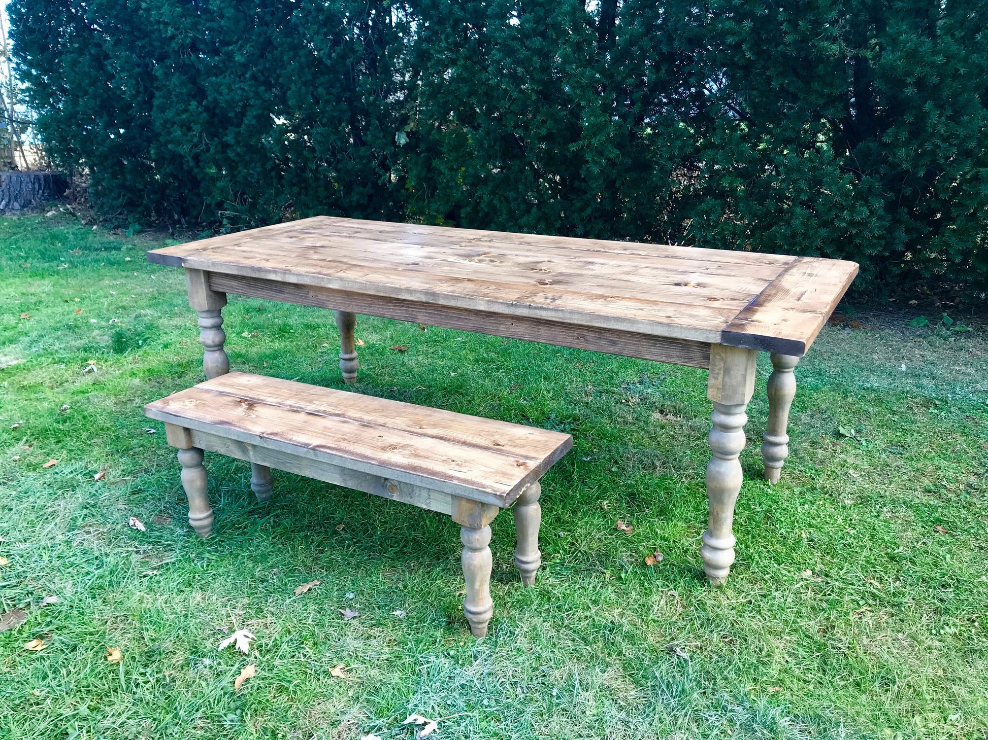 custom farmhouse table, handmade table, farm table, rustic table, distressed table, rh table, turned leg table, spindle leg table, table with breadboards, wood table, natural wood table, custom table, barn table, antique table, amish made table