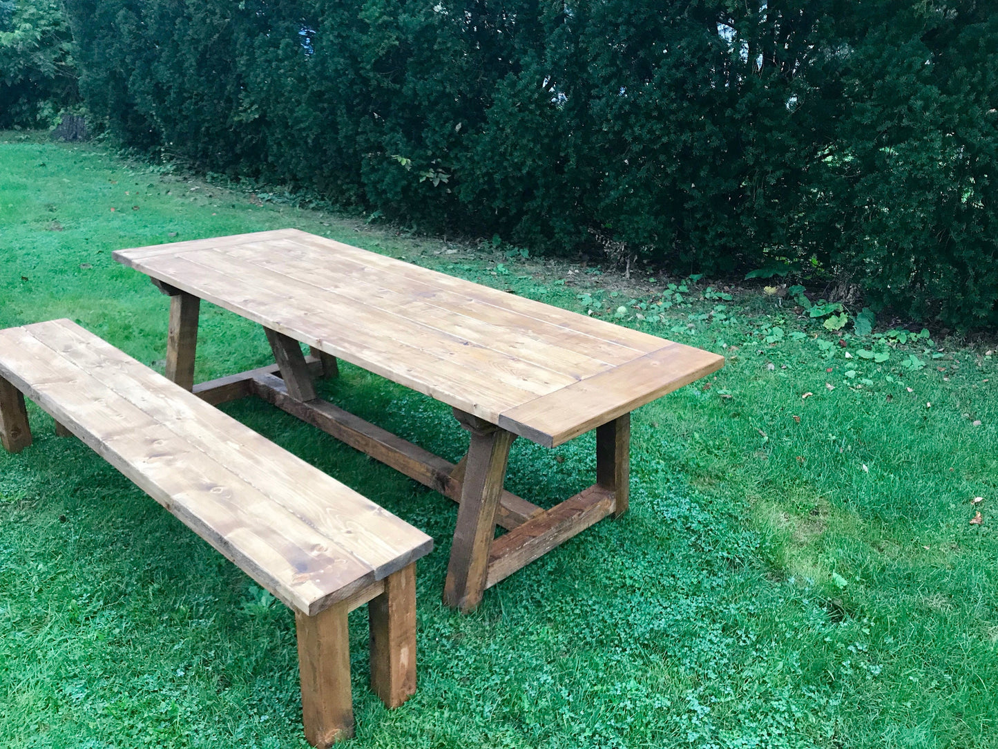 Solid Pine Farmhouse Table, Restoration Table, Natural Wood Dining Kitchen Table - All Sizes and Colors