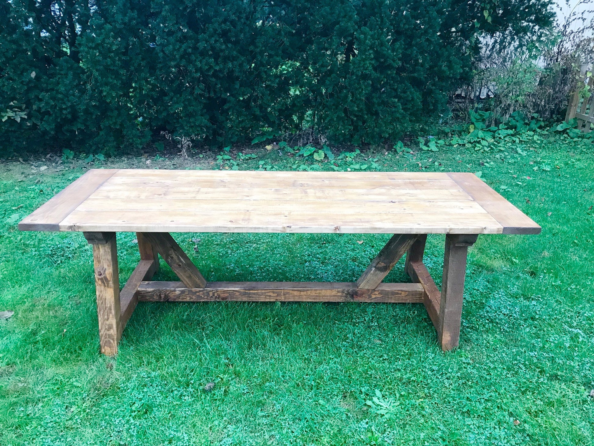 Solid Pine Farmhouse Table, Restoration Table, Natural Wood Dining Kitchen Table - All Sizes and Colors