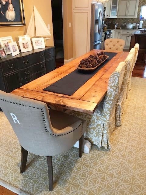 Two-Tone Trestle Dining Table, Farmhouse X Base, Natural Wood Table - 10-Foot, 12-Foot, 14-Foot, All Sizes and Stains