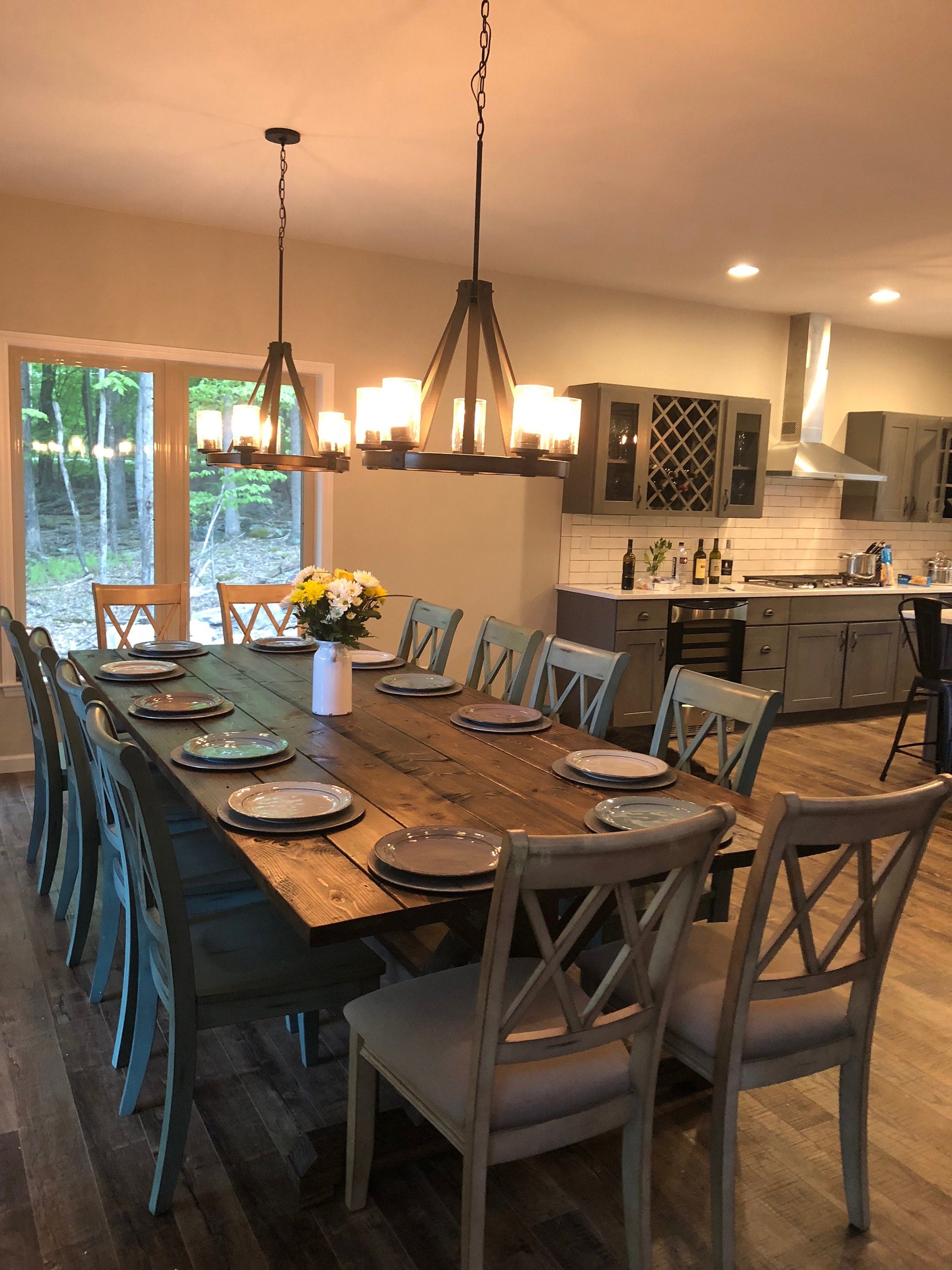 Large Farmhouse Table, Rustic Farm Table, Farmhouse Dining Table, Rustic Modern Table, Natural Wood Table, Rustic Table, Kitchen Table