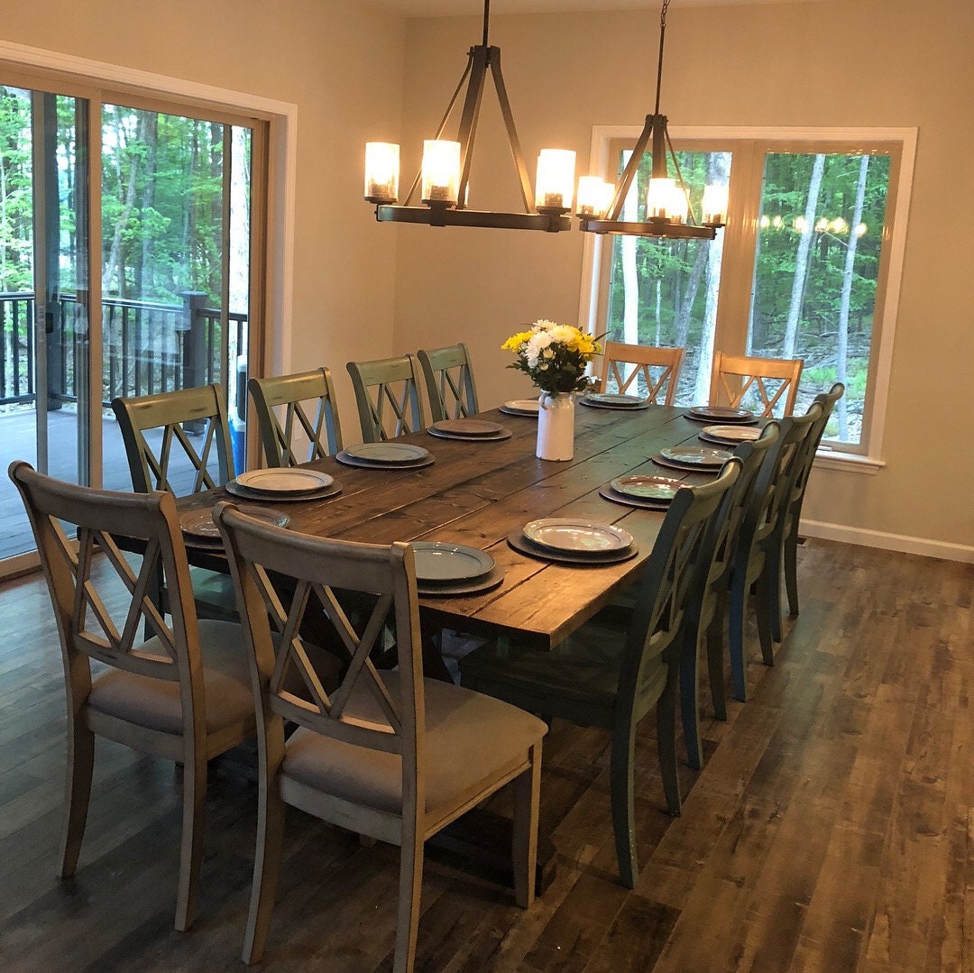 Large Farmhouse Table, Rustic Farm Table, Farmhouse Dining Table, Rustic Modern Table, Natural Wood Table, Rustic Table, Kitchen Table