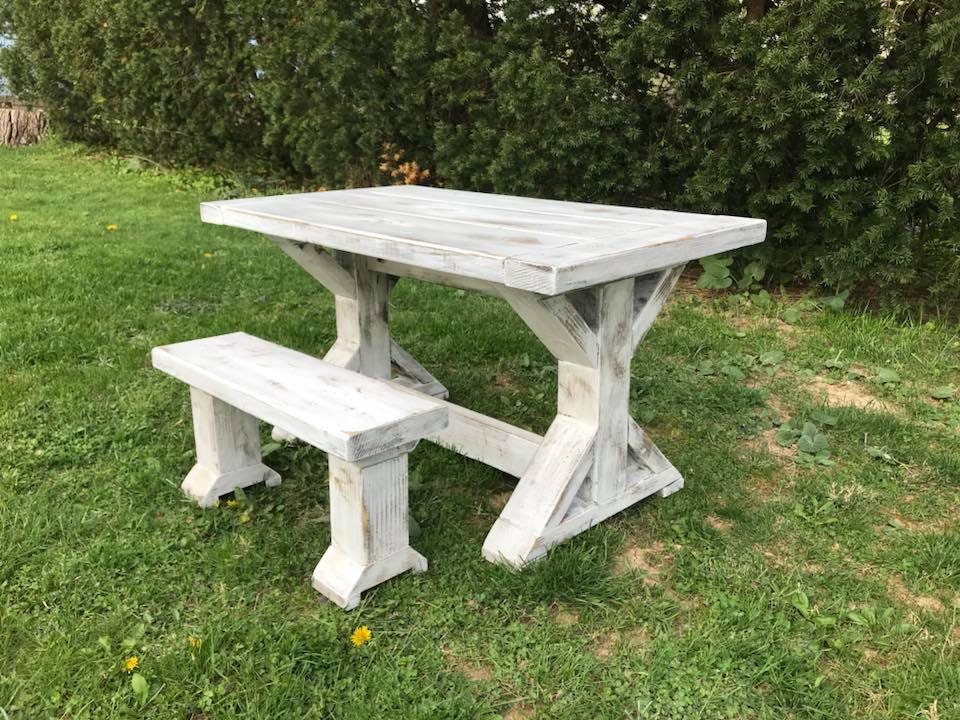 The "Leni" - Custom Table for Kids, Kids Farmhouse Table, Dining Table for Children, Kids Play Table - All Sizes and Stains