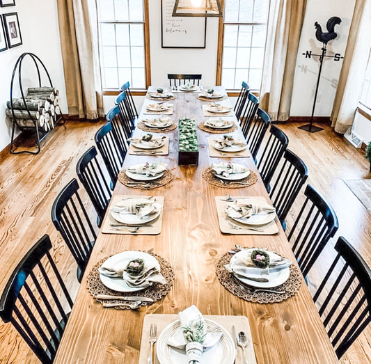 Custom Dining Table, Custom Kitchen Table, 12-foot table, 13-foot table, 14-foot table, 10-foot table, table and chairs, distressed table, natural wood table, farmhouse table, large farm table, rustic table, large farmhouse table, long farm table