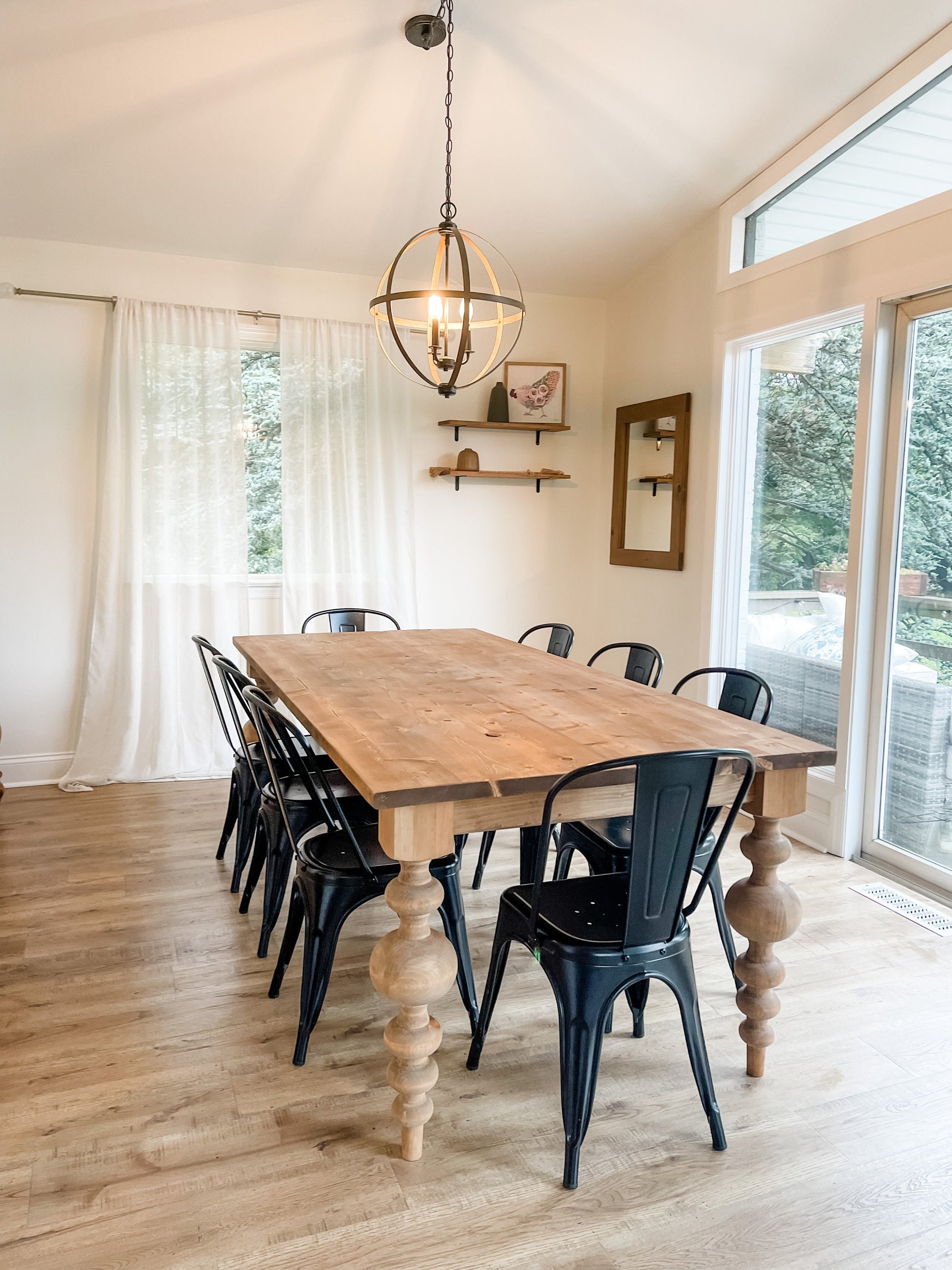 Turned Leg Table, Balled Leg Table, Large Dining Room Table, Custom Dining Room Table, Long Dining Room Table, Large Kitchen Table, Large Farmhouse Table, Modern Farmhouse Table, Modern Table, Bulb Leg Table, Olivia Table, Custom Wood Table