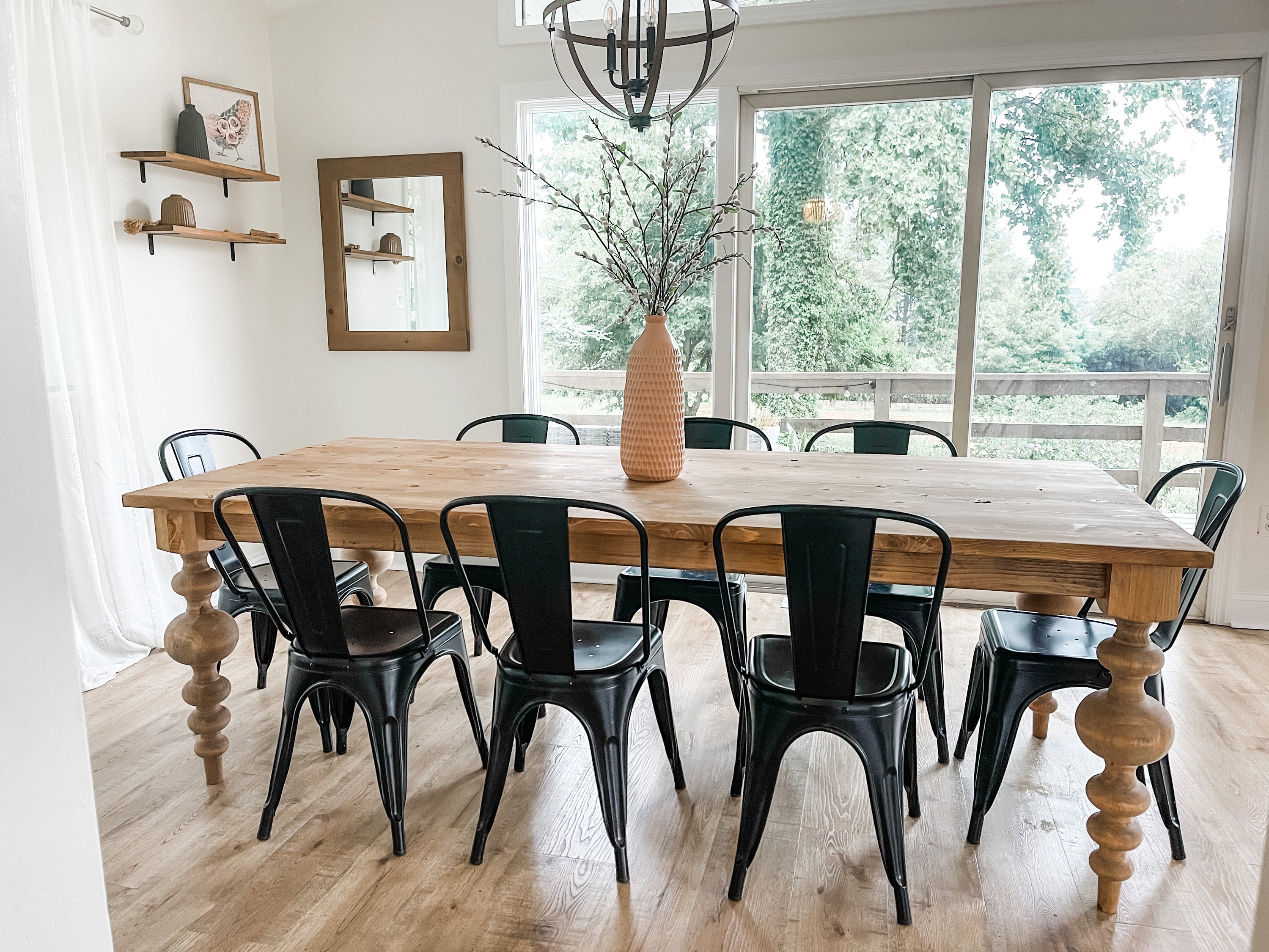 Turned Leg Table, Balled Leg Table, Large Dining Room Table, Custom Dining Room Table, Long Dining Room Table, Large Kitchen Table, Large Farmhouse Table, Modern Farmhouse Table, Modern Table, Bulb Leg Table, Olivia Table, Custom Wood Table