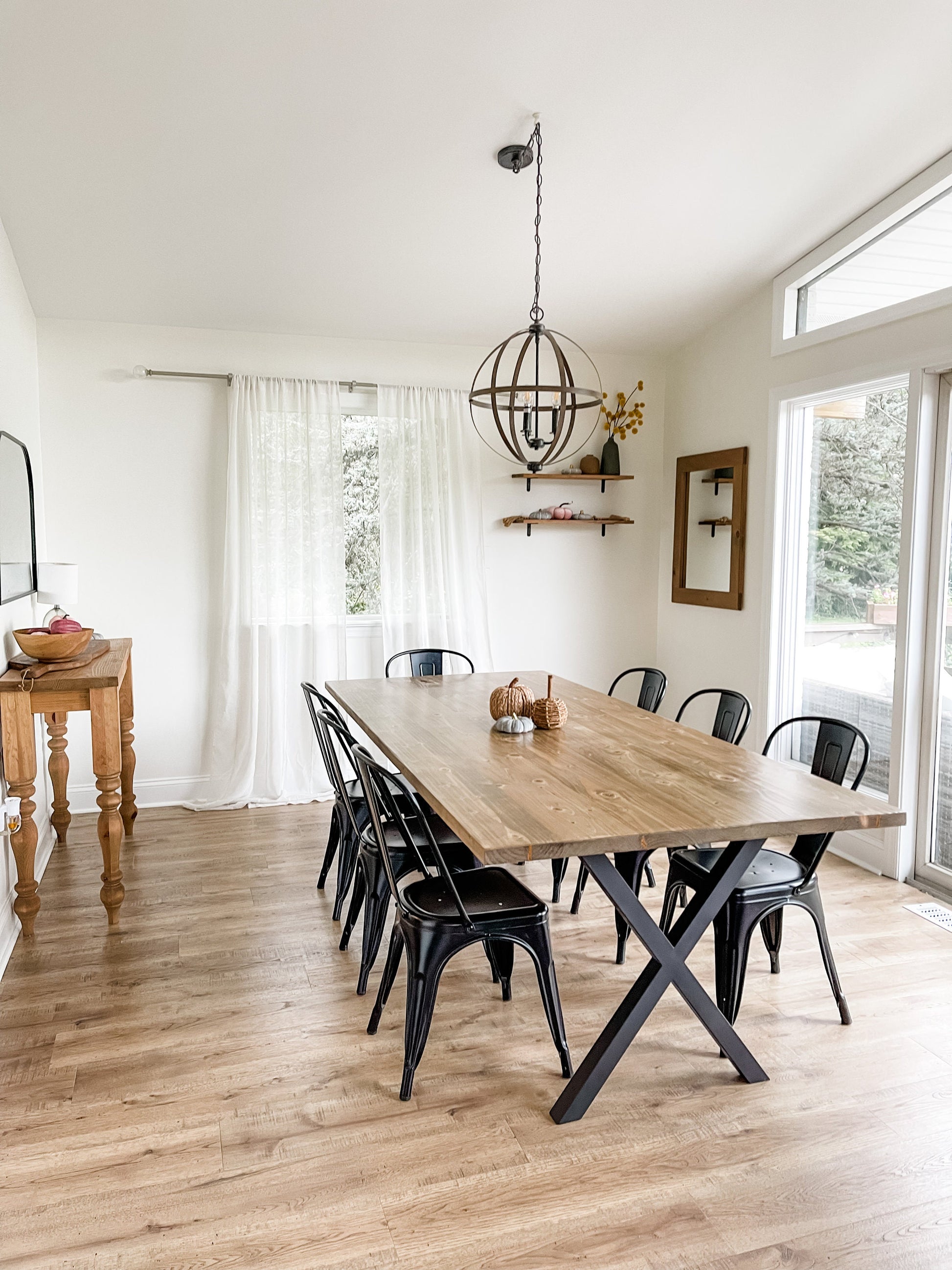 Custom Metal X-Style Leg Table, Trestle Metal Legs Table, Farmhouse Table, Custom Dining Table, Metal Leg Table, Modern Dining Room Table