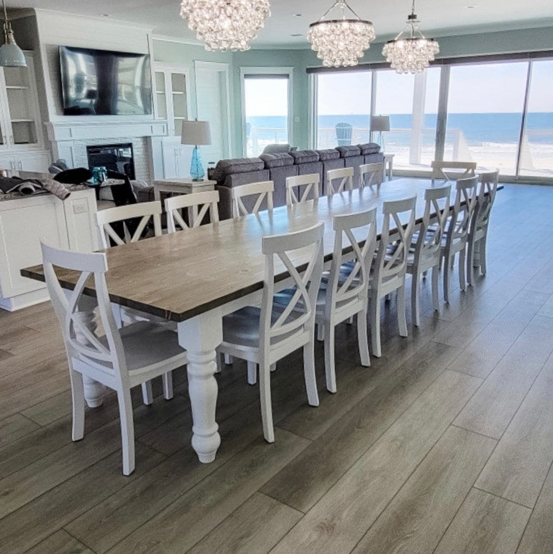 Large Dining Room Table, Long Dining Table, Custom Dining Table, Custom Farmhouse Table, Farm Table, Rustic Table, Table and Chairs, Custom Table, Natural Wood Table, 12-foot table, 13-foot table, 14-foot table, 15-foot table, 16-foot table