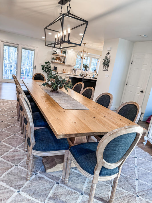 Pedestal Dining Table, Custom Dining Table, Natural Wood Table, Trestle Table, Farmhouse Table, Modern Table - 10-Foot, 12-Foot - All Sizes!