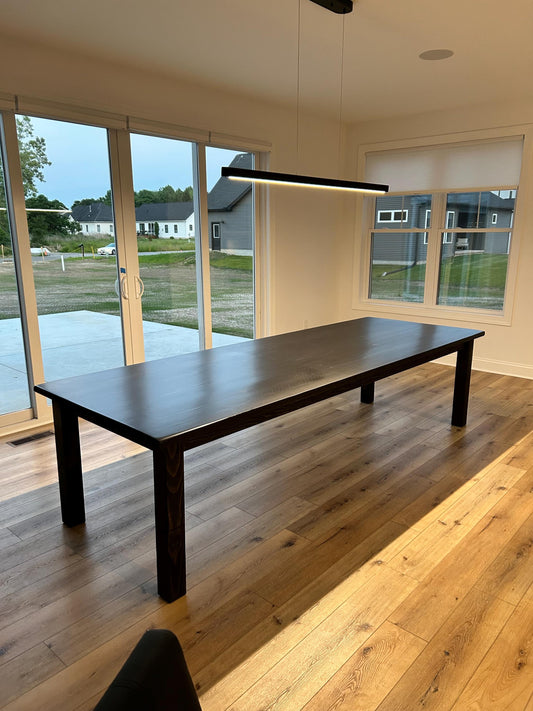 Parsons Table, Natural Wood Table, Large Farmhouse Table, Black Dining Table, Farmhouse Dining Table, Squared Legs Table, Kitchen Table