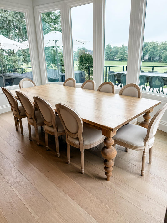 Large Custom Table, Chunky Balled Table, Modern Table, Custom Dining Table, Bulb Leg Table, Modern Farmhouse Table, Custom Kitchen Table
