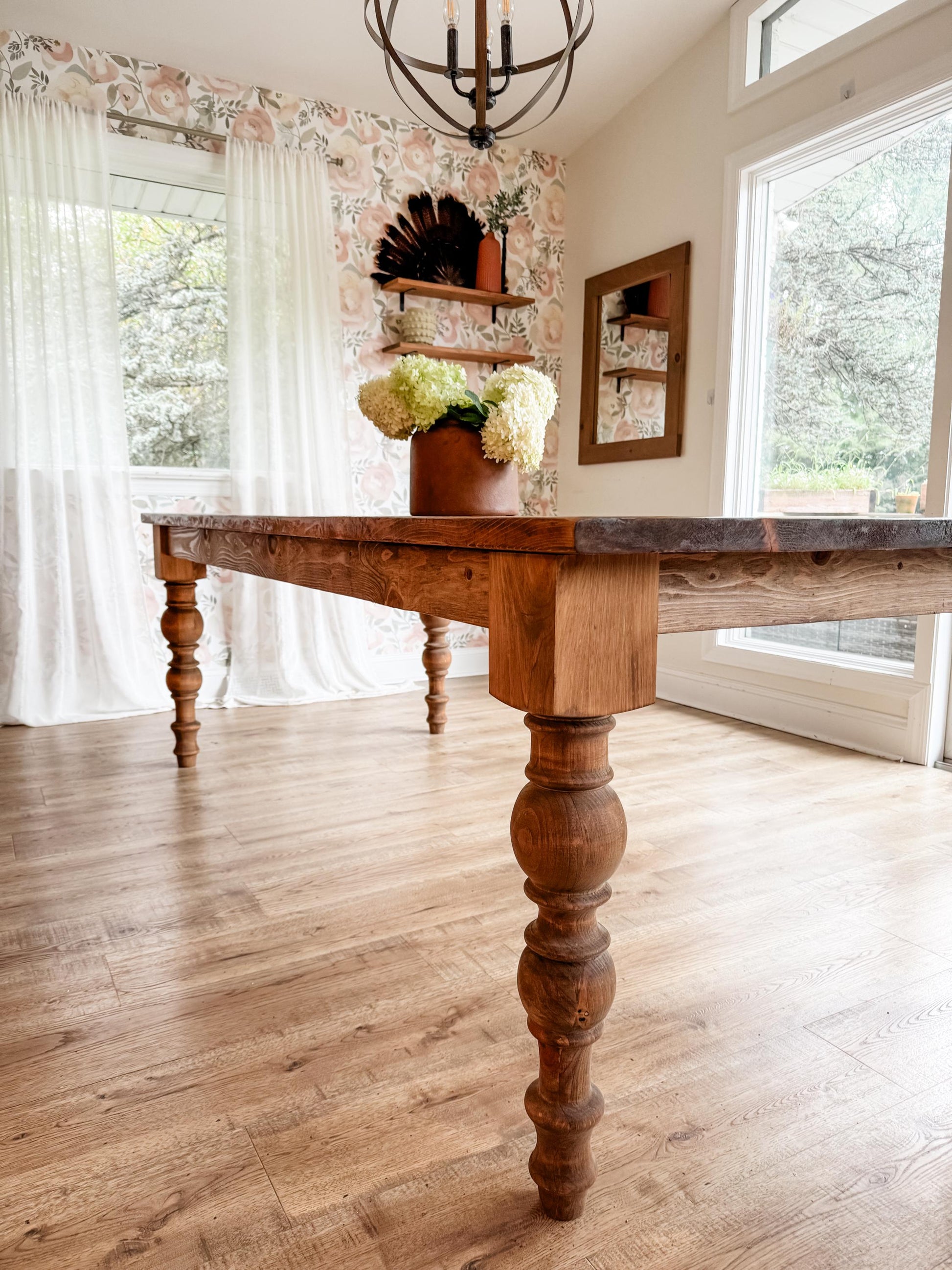 Custom Dining Table, Modern Farmhouse Table, Handmade Wood Table, Customizable Dining Table, Chunky Leg Table, Modern Farmhouse Table
