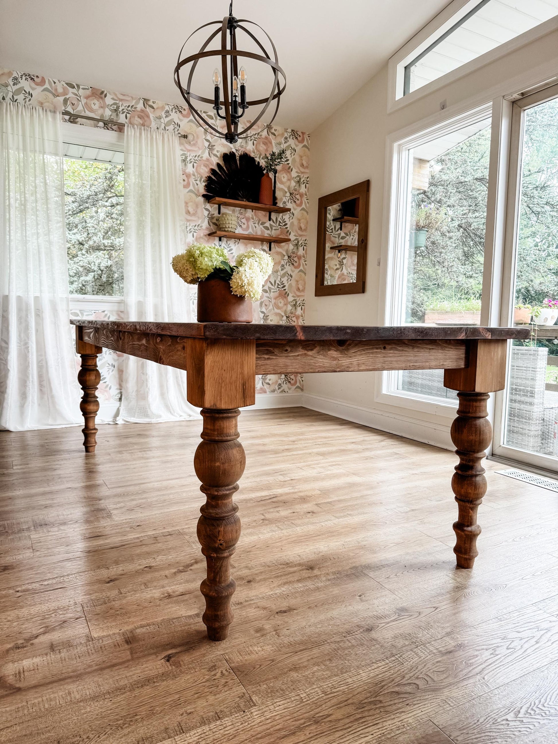 Custom Dining Table, Modern Farmhouse Table, Natural Wood Table, Large Dining Table, Chunky Leg Table, 10-Foot, 11-Foot, 12-Foot - All Sizes