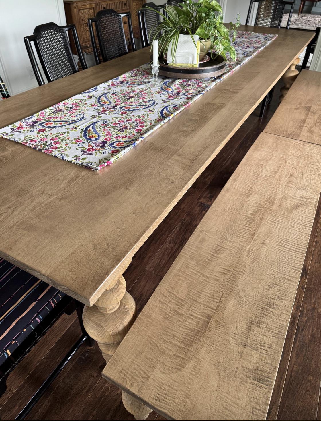 Custom Maple Farmhouse Table, Custom Hardwood Table, Modern Farmhouse Table, Large Dining Room Table, Custom Kitchen Table, Hardwood Table