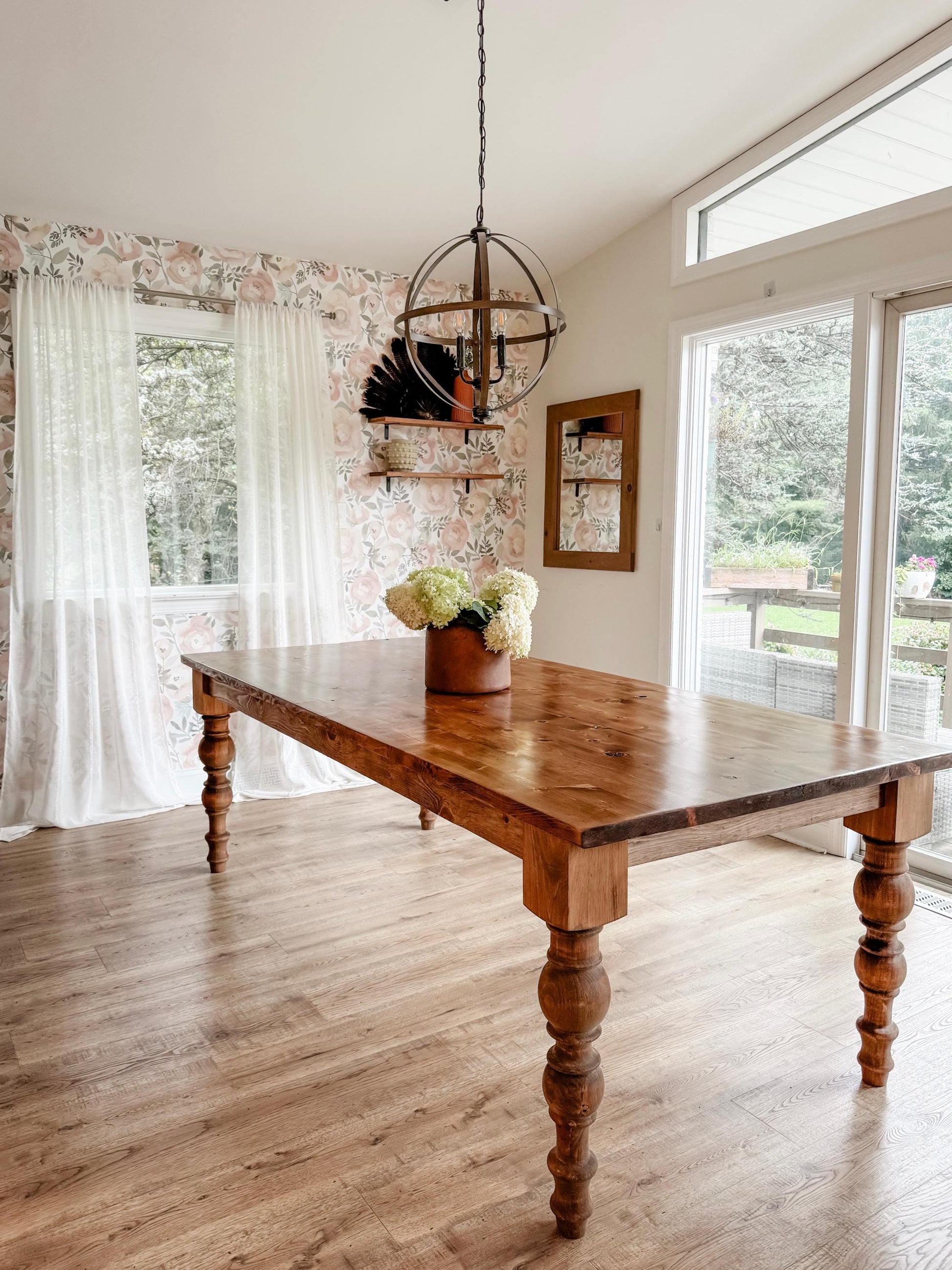Customizable Table, Modern Farmhouse Table, Handmade Wood Table, Large Dining Table, Chunky Leg Table, 10-Foot, 11-Foot, 12-Foot - All Sizes