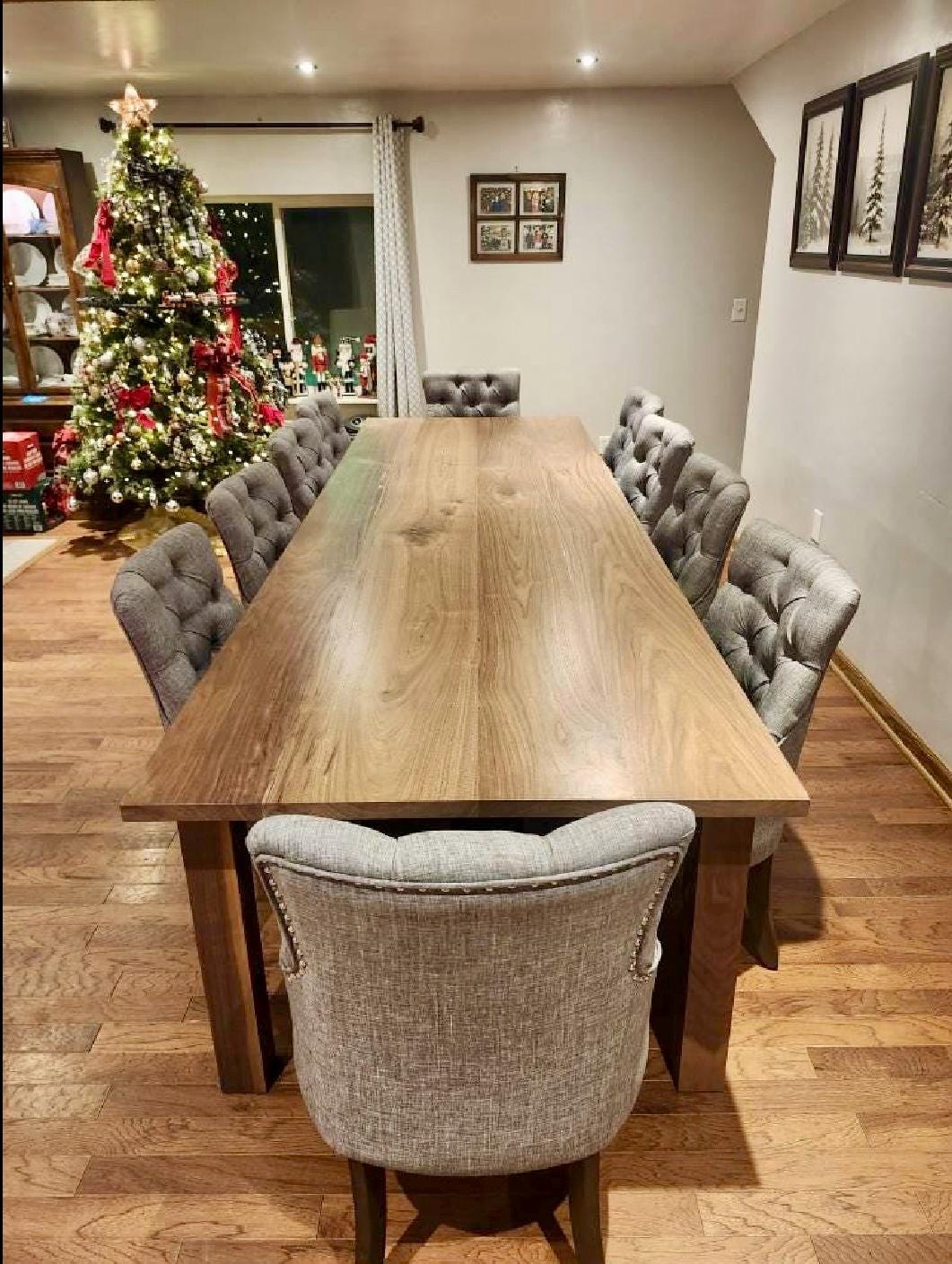 Black Walnut Dining Table - Large Solid Wood Table - Custom Dining Room Table - Handmade Hardwood Furniture