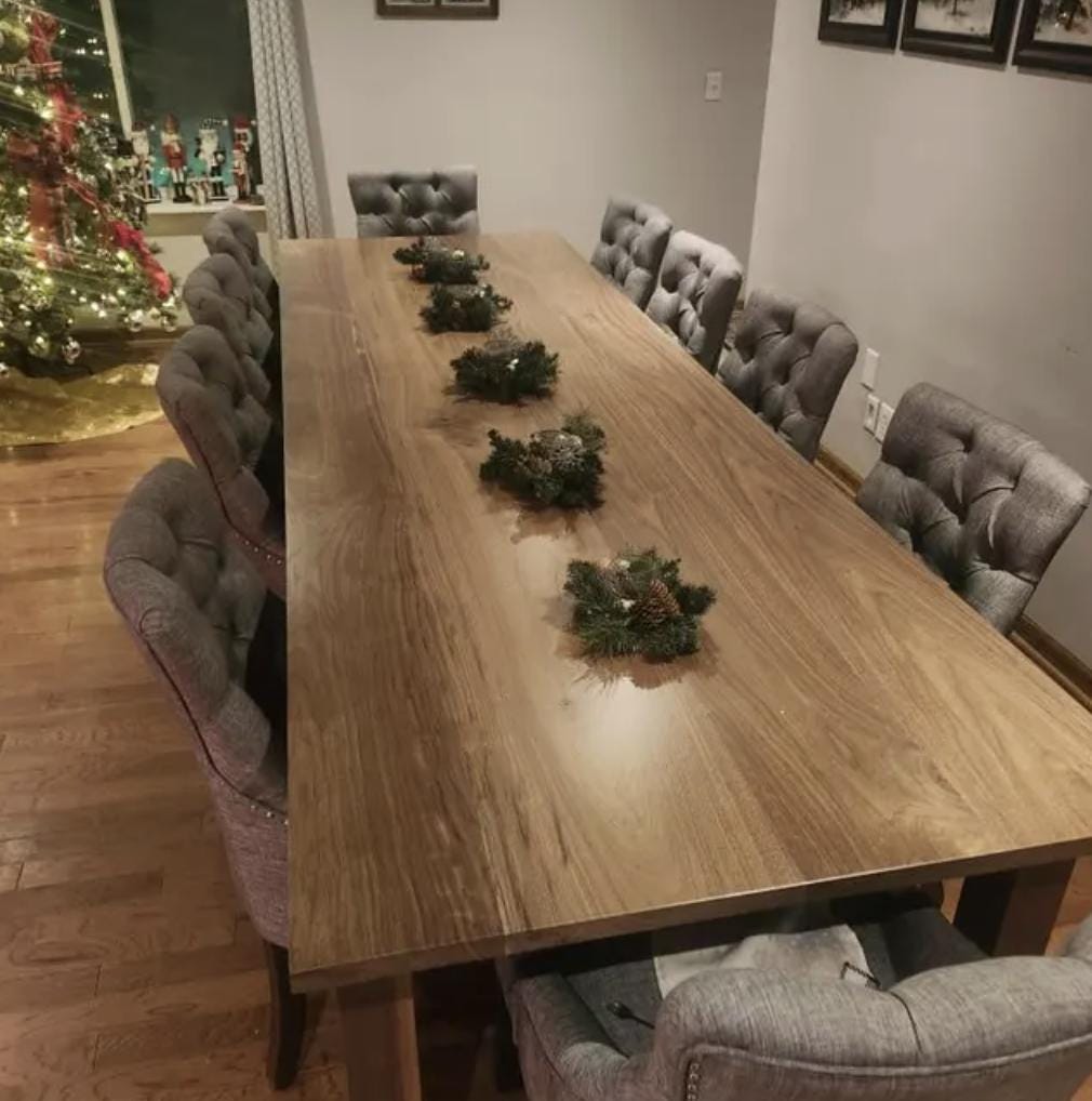 Black Walnut Dining Table - Large Solid Wood Table - Custom Dining Room Table - Handmade Hardwood Furniture