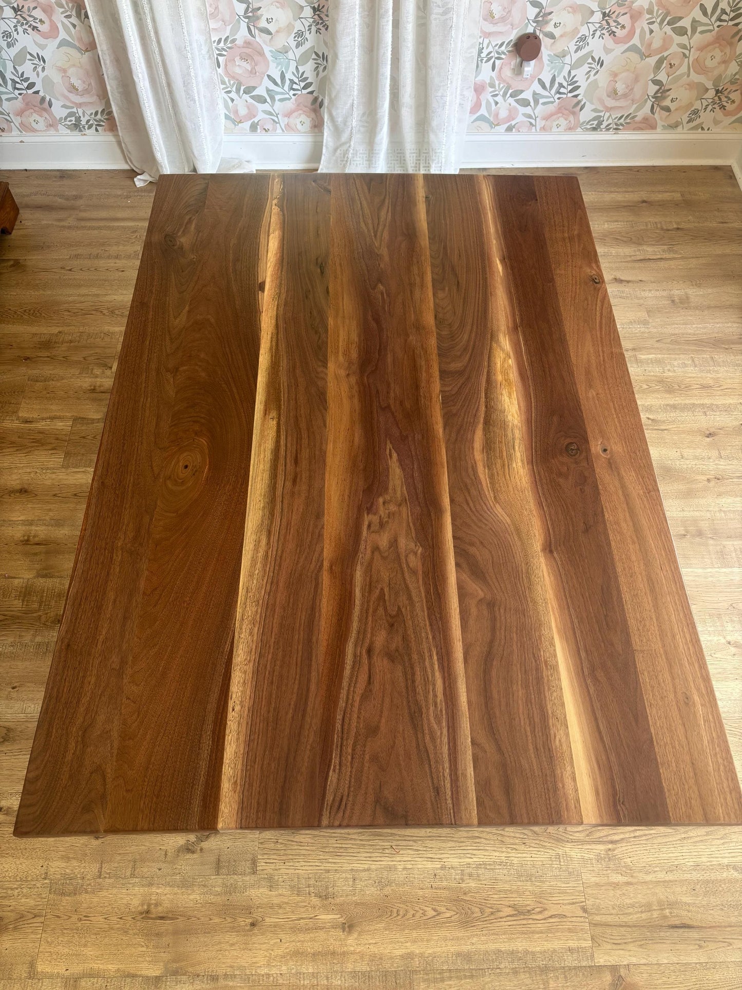 Custom Black Walnut Dining Table with Metal Legs | Solid Walnut Table | Industrial Modern Dining Table | Heirloom Wood Table | All Sizes