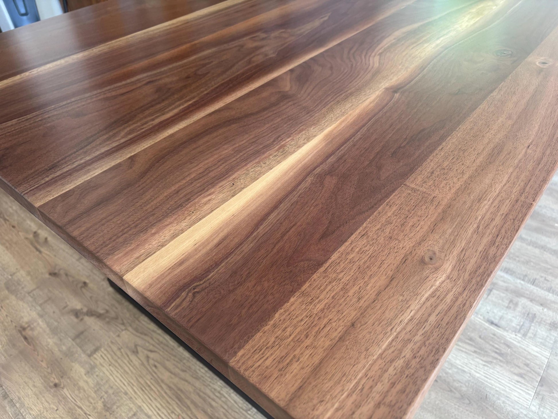 Black Walnut Dining Table with Metal Legs - Custom Walnut Table - Modern Dining Table - Hardwood Table - Metal X Frame with Beam - All Sizes