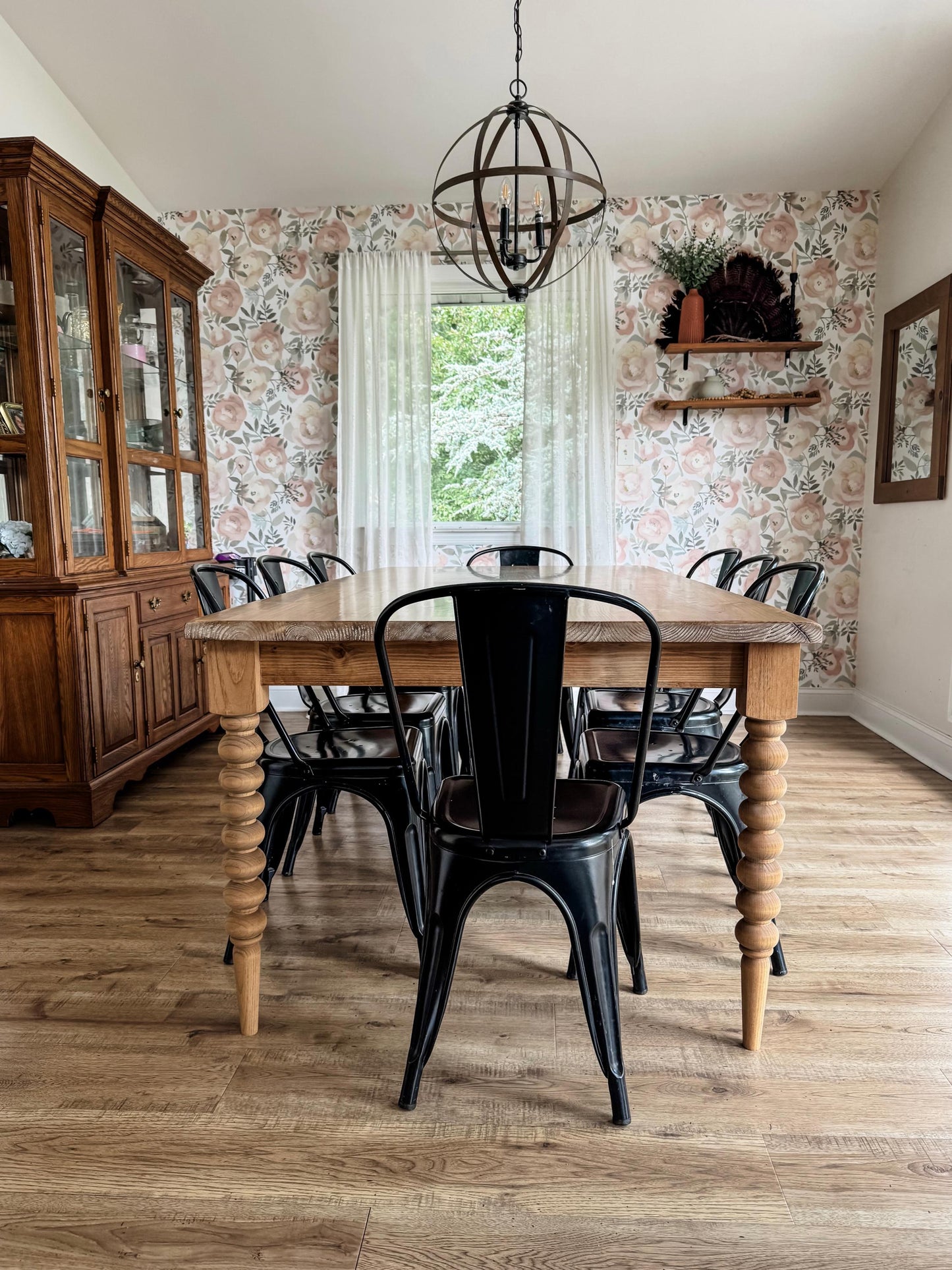 Spool Leg Dining Table, Bobbin Turned Leg Table, Custom Solid Wood Kitchen Table, Large Farmhouse Table, Modern Dining Table - All Sizes!