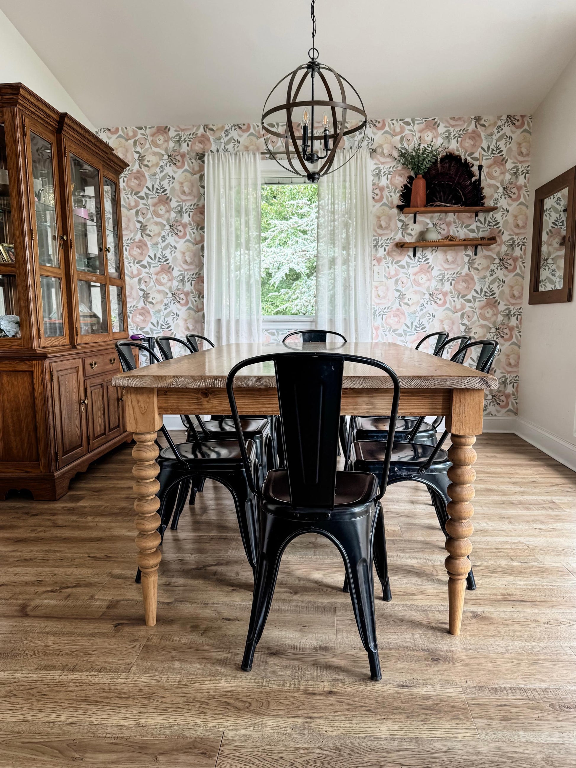 Spool Leg Dining Table, Bobbin Turned Leg Table, Custom Solid Wood Kitchen Table, Large Farmhouse Table, Modern Dining Table - All Sizes!