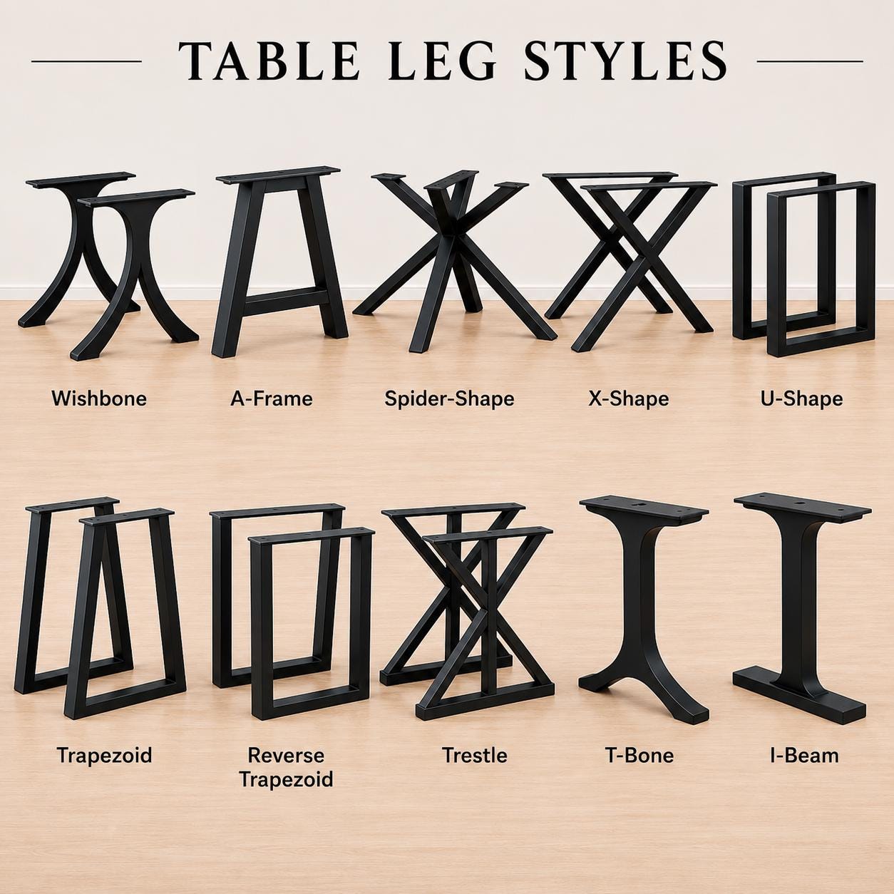 Maple Dining Table, Industrial Modern, Light Wood Kitchen Table, Black Metal Legs - Any Style, Size, or Stain!