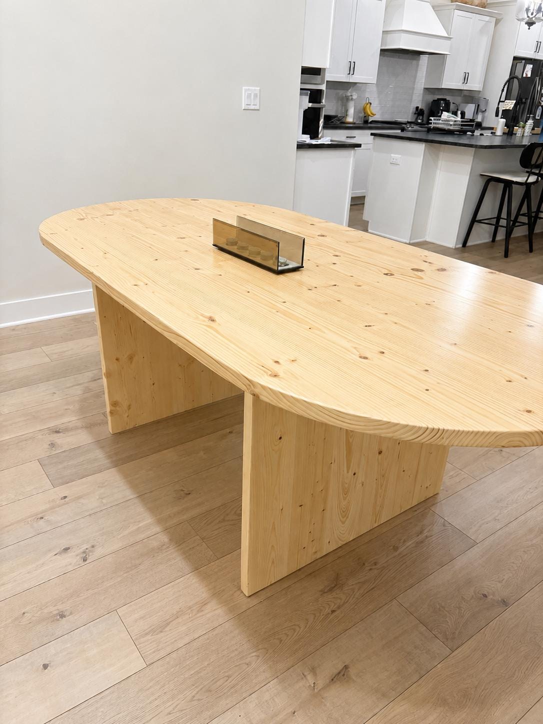 Oval Dining Table, Solid Wood Modern Farmhouse Table, Racetrack Kitchen Table, 100% Natural Wood Table, Custom Sizes