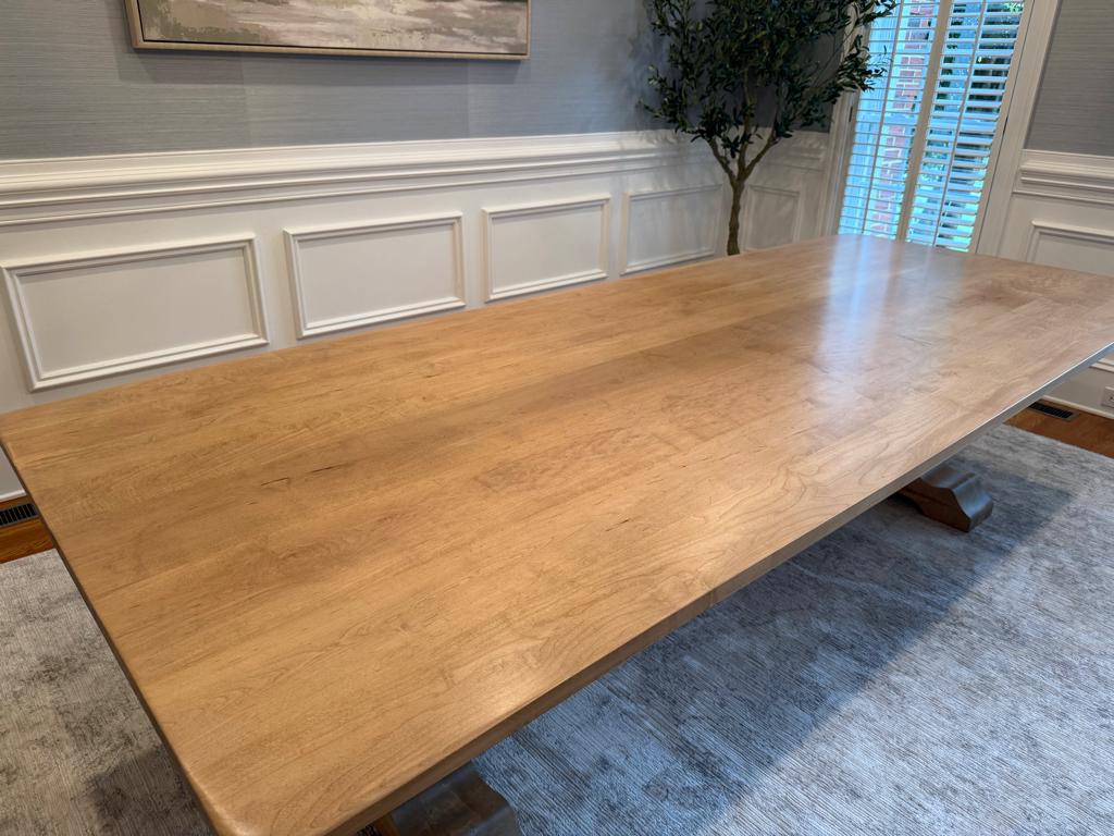 Pedestal Dining Table, Solid Wood Dining Room Table, 100% Hardwood Kitchen Table, Modern Custom Table, Any Size & Finish