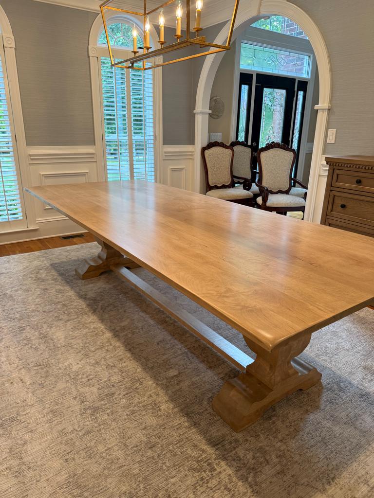 Pedestal Dining Table, Solid Wood Dining Room Table, 100% Hardwood Kitchen Table, Modern Custom Table, Any Size & Finish