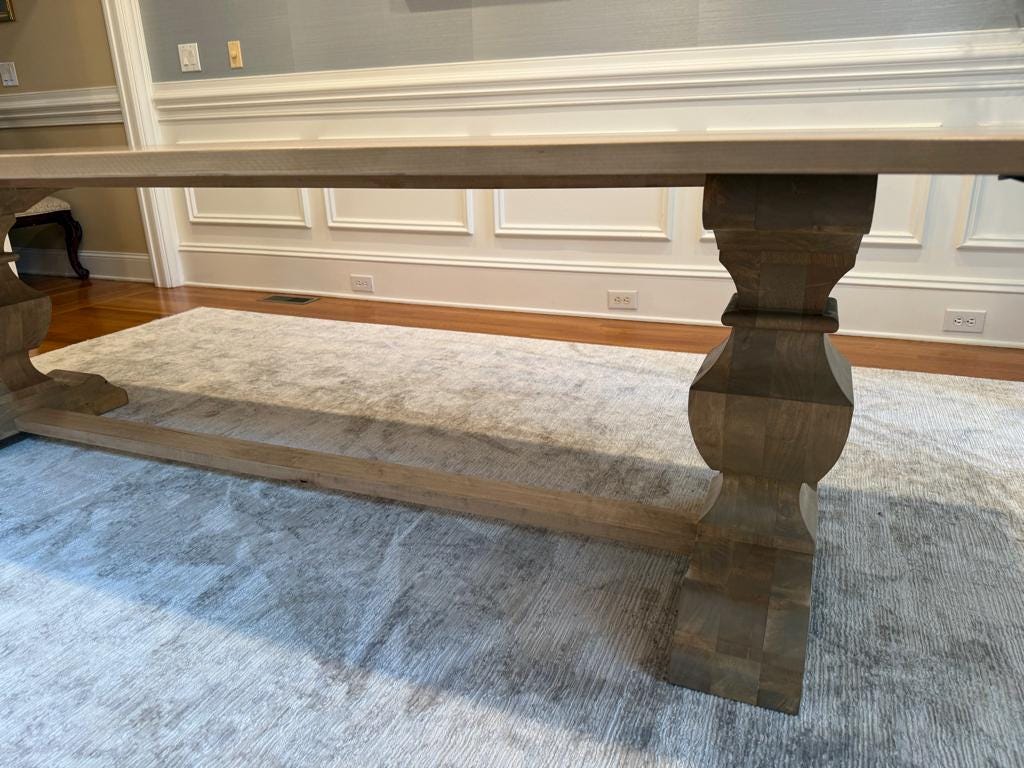 Pedestal Dining Table, Solid Wood Dining Room Table, 100% Hardwood Kitchen Table, Modern Custom Table, Any Size & Finish