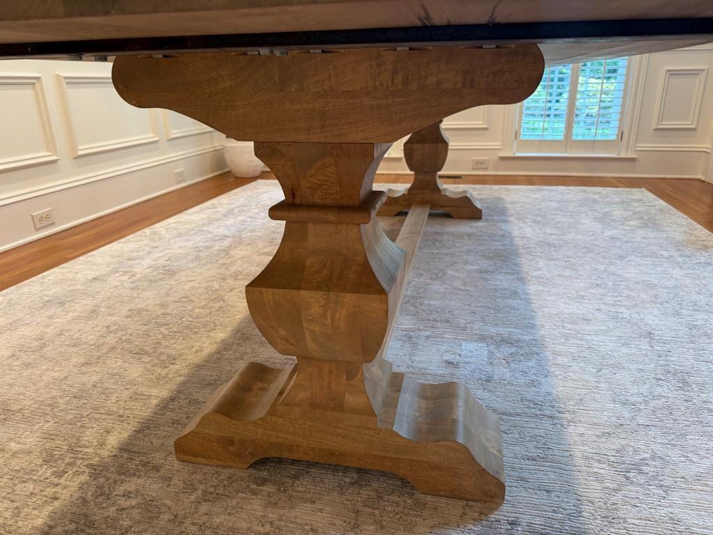 Pedestal Dining Table, Solid Wood Dining Room Table, 100% Hardwood Kitchen Table, Modern Custom Table, Any Size & Finish