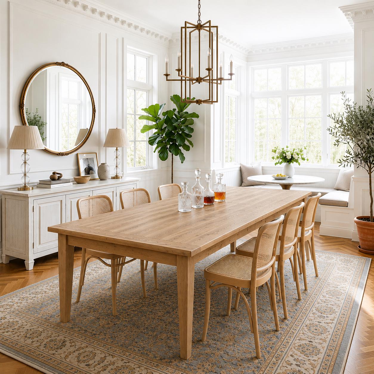Tapered Leg Table, Shaker Style Table, Solid Wood Dining Table, 100% Natural Wood Furniture, Any Color or Size, Handmade in Lancaster PA