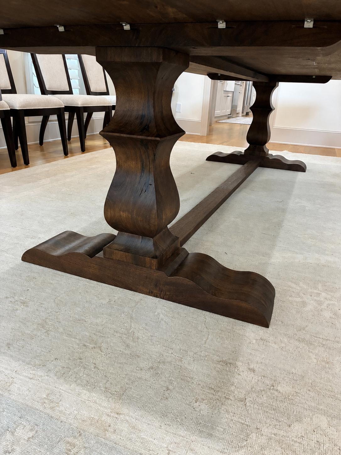 Black Walnut Pedestal Table, Extra Large Pedestal Table, Black Walnut Trestle Table, Two Pedestal Table - All Sizes!