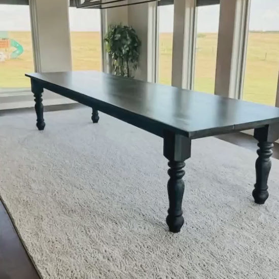 Custom Dining Table, Modern Farmhouse Table, Handmade Wood Table, Black Dining Table, Chunky Leg Table, Modern Farmhouse Table