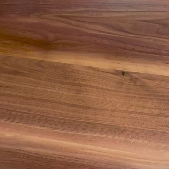 Custom Black Walnut Dining Table with X Leg Metal Base | Solid Walnut Table | Industrial Modern Dining Table | Handcrafted Wood Table